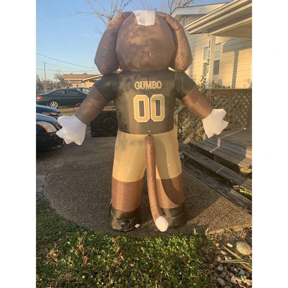 NFL Inflatable Mascot New Orleans Saints 7ft Brown Good Gumbo LED Lit Yard Decor